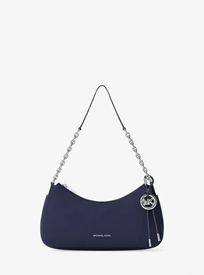 Michael Kors Nolita Medium Nubuck Chain Pochette In Blue