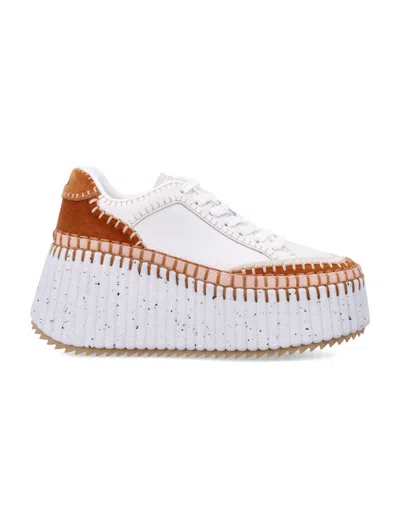 Chloé Brown Lace Up Sneakers In Brown