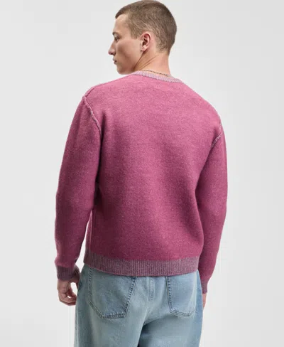 Mode Of One Men's Contrast Trim Sweater, Macy's Exclusive In Pink