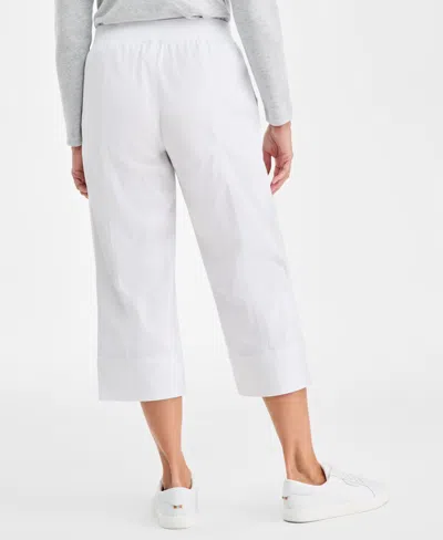 Style & Co Women's Seamed Drawstring Capri Pants, Macy's Exclusive In White