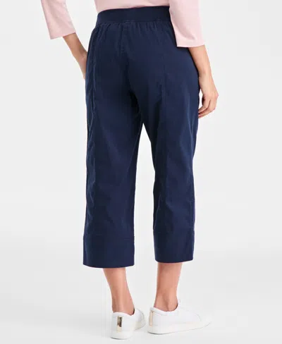 Style & Co Women's Seamed Drawstring Capri Pants, Macy's Exclusive In Blue