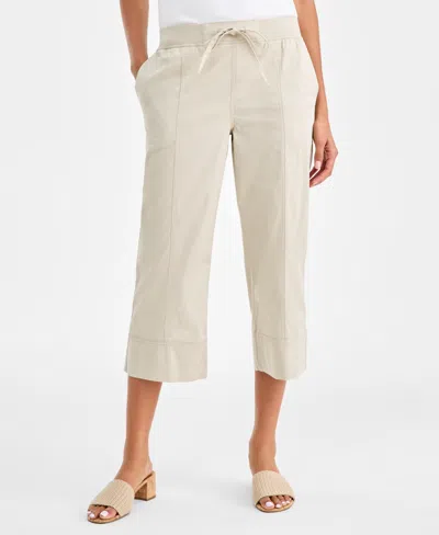 Style & Co Women's Seamed Drawstring Capri Pants, Macy's Exclusive In Gray