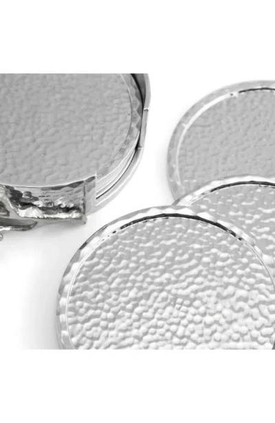 Michael Aram White Orchid Set Of 6 Coasters In Metallic