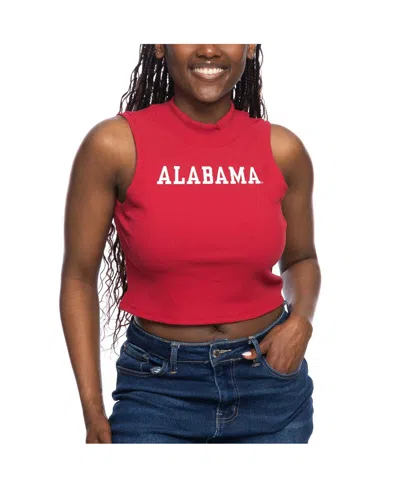Zoozatz Women's Crimson Alabama Crimson Tide Cropped Tank Top In Red