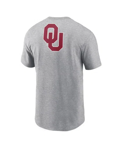 Jordan Men's Heather Gray Oklahoma Sooners Campus 2-hit Primary Mascot T-shirt In Gray
