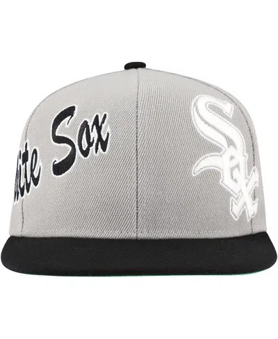Mitchell & Ness Men's Gray Chicago White Sox Knock Out Panel Snapback Hat In Gray