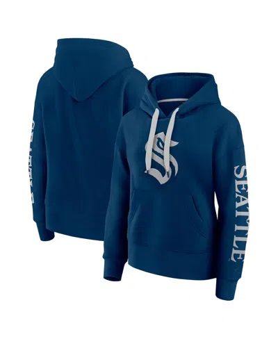 Fanatics Women's Navy/gray Seattle Kraken Elements Next Pullover Hoodie In Blue
