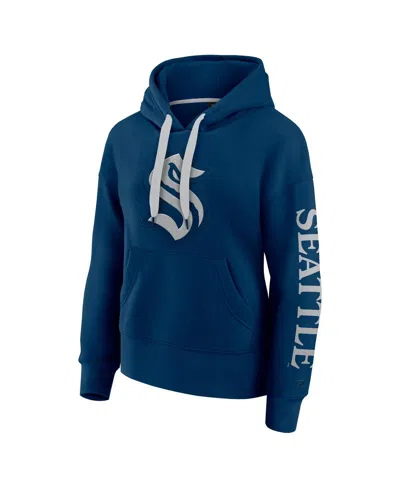 Fanatics Women's Navy/gray Seattle Kraken Elements Next Pullover Hoodie In Blue