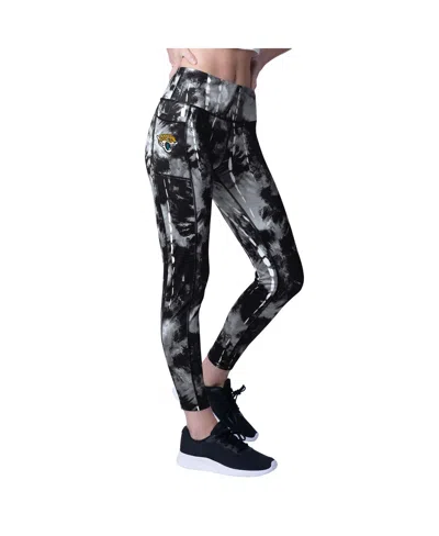 Msx By Michael Strahan Women's Black Jacksonville Jaguars Serena Tie-dye Leggings In Black