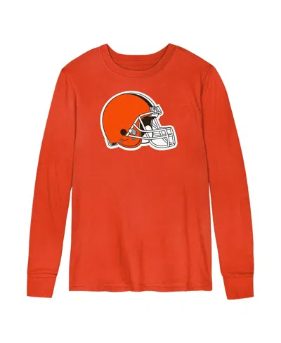 Outerstuff Big Boys And Girls Orange Cleveland Browns Primary Logo Long Sleeve T-shirt In Orange