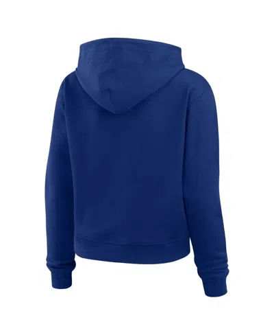 Wear By Erin Andrews Women's Blue St. Louis Blues Waffle-knit Pullover Hoodie In Blue