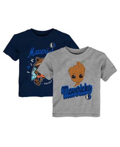 Outerstuff Toddler Heather Gray Dallas Mavericks 2-piece Guardians Of The Galaxy T-shirt Set In Gray