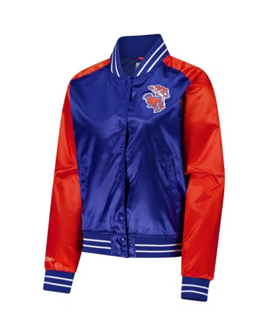 Mitchell & Ness Women's Royal Denver Broncos Team 2.0 Satin Raglan Full-snap Jacket In Blue
