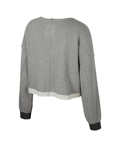 Colosseum Women's Charcoal Iowa Hawkeyes Magnum Scoop Neck Cropped Pullover Sweatshirt In Gray