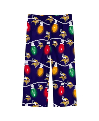 Outerstuff Toddler 2-piece Minnesota Vikings Garland Holiday Long Sleeve Pajama Set In Multi