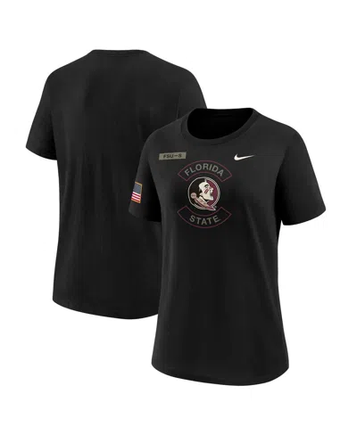 Nike Women's Black Florida State Seminoles 2025 Military Appreciation Dri-fit T-shirt In Black