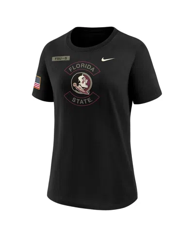 Nike Women's Black Florida State Seminoles 2025 Military Appreciation Dri-fit T-shirt In Black