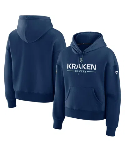 Fanatics Women's Deep Sea Blue Seattle Kraken Authentic Pro Primary Pullover Hoodie In Blue