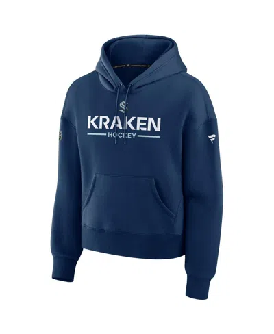 Fanatics Women's Deep Sea Blue Seattle Kraken Authentic Pro Primary Pullover Hoodie In Blue