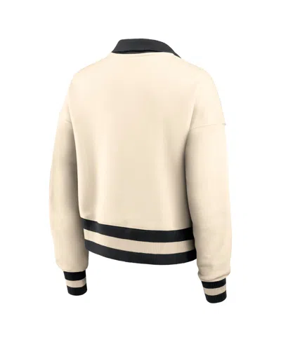 Jordan Women's Tan/black Oklahoma Sooners Legacy Half-zip Sweatshirt In Animal Print