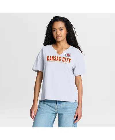 Fanatics Women's White Kansas City Chiefs Redzone Slub Boxy T-shirt In White