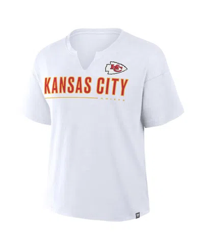 Fanatics Women's White Kansas City Chiefs Redzone Slub Boxy T-shirt In White