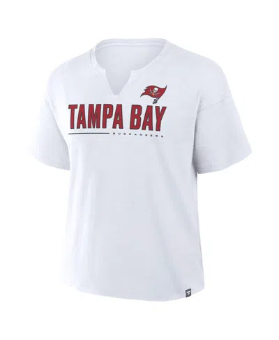 Fanatics Women's White Tampa Bay Buccaneers Redzone Slub Boxy T-shirt In White
