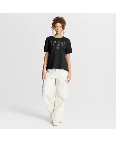 Fanatics Women's Black Pittsburgh Steelers Blackout Kneel Down Legacy T-shirt In Black