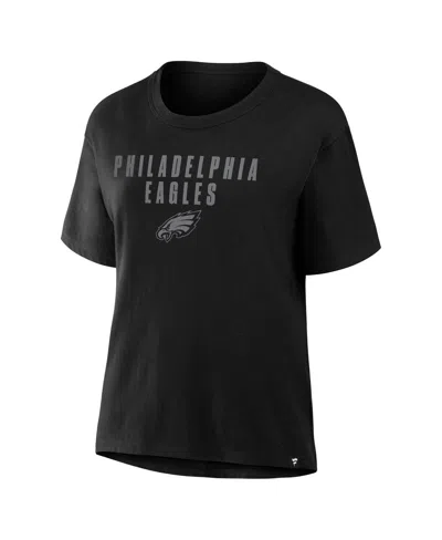 Fanatics Women's Black Philadelphia Eagles Blackout Kneel Down Legacy T-shirt In Black