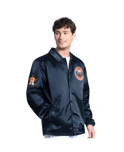 Starter Men's Navy Houston Astros Cooperstown Collection Point Man Full-snap Coaches Jacket In Blue