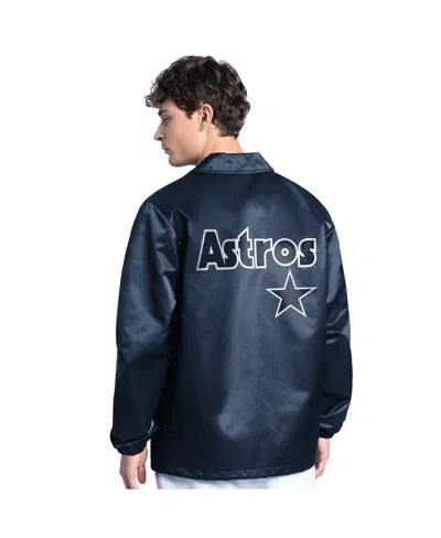 Starter Men's Navy Houston Astros Cooperstown Collection Point Man Full-snap Coaches Jacket In Blue