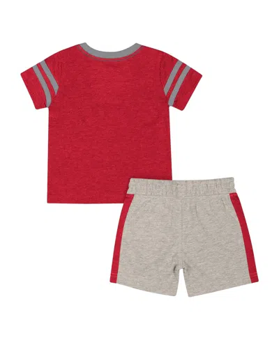 Colosseum Baby Boys And Girlsâ 2-piece Heather Scarlet Ohio State Buckeyes T-shirt And Shorts Set In Red