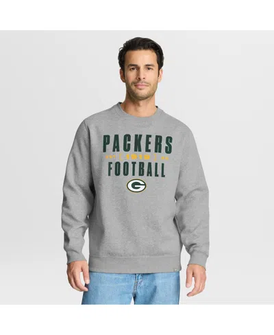 Fanatics Men's Heather Gray Green Bay Packers Powerful Throw Legacy Pullover Sweatshirt In Gray