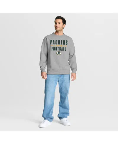 Fanatics Men's Heather Gray Green Bay Packers Powerful Throw Legacy Pullover Sweatshirt In Gray
