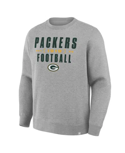 Fanatics Men's Heather Gray Green Bay Packers Powerful Throw Legacy Pullover Sweatshirt In Gray
