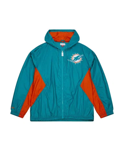 Mitchell & Ness Men's Aqua Miami Dolphins Playmaker Full-zip Windbreaker Jacket In Blue
