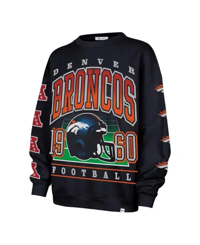 47 Brand Women's Navy Denver Broncos Go Big Oversized Pullover Sweatshirt In Blue