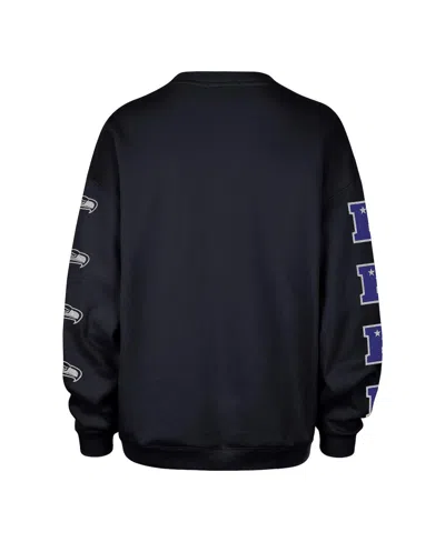 47 Brand Women's College Navy Seattle Seahawks Go Big Oversized Pullover Sweatshirt In Blue
