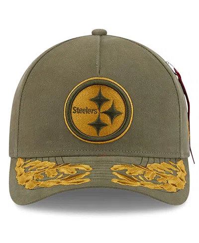 New Era X Alpha Men's Industries Olive Pittsburgh Steelers A-frame 9forty Adjustable Hat In Green