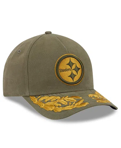 New Era X Alpha Men's Industries Olive Pittsburgh Steelers A-frame 9forty Adjustable Hat In Green