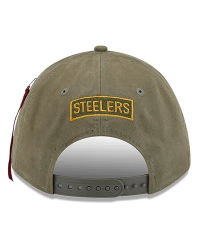 New Era X Alpha Men's Industries Olive Pittsburgh Steelers A-frame 9forty Adjustable Hat In Green