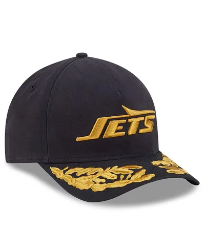 New Era X Alpha Men's Industries Black New York Jets A-frame 9forty Adjustable Hat In Black