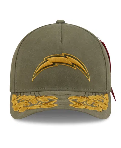 New Era X Alpha Men's Industries Olive Los Angeles Chargers A-frame 9forty Adjustable Hat In Green