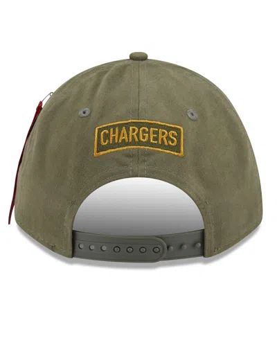 New Era X Alpha Men's Industries Olive Los Angeles Chargers A-frame 9forty Adjustable Hat In Green