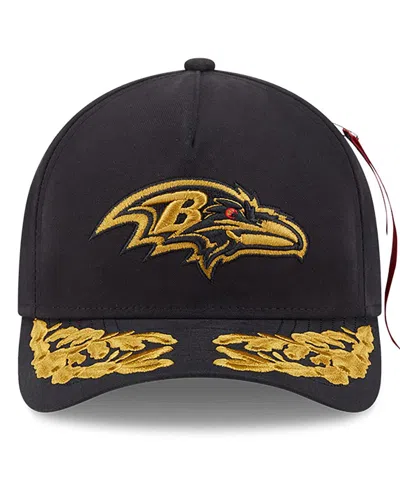 New Era X Alpha Men's Industries Black Baltimore Ravens A-frame 9forty Adjustable Hat In Black