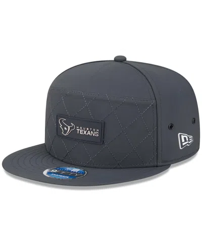 New Era Men's Charcoal Houston Texans 2025 Sideline Cold Weather Split Panel 9fifty Snapback Hat In Gray