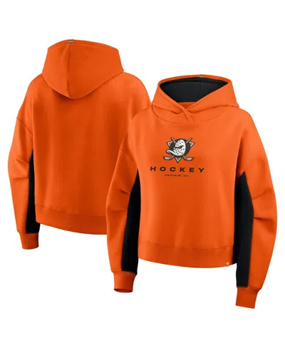 Fanatics Women's Orange Anaheim Ducks Back Check Boxy Hoodie In Orange