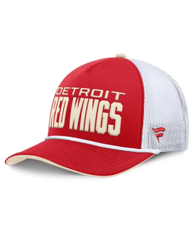 Fanatics Men's Red Detroit Red Wings Centennial Foam Front Adjustable Trucker Hat In Red
