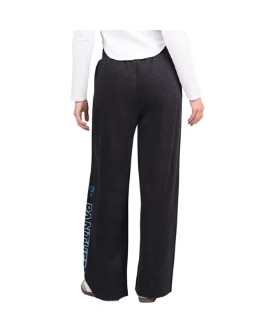 G-iii 4her By Carl Banks Women's Black Carolina Panthers Field Wide Leg Sweatpants In Black