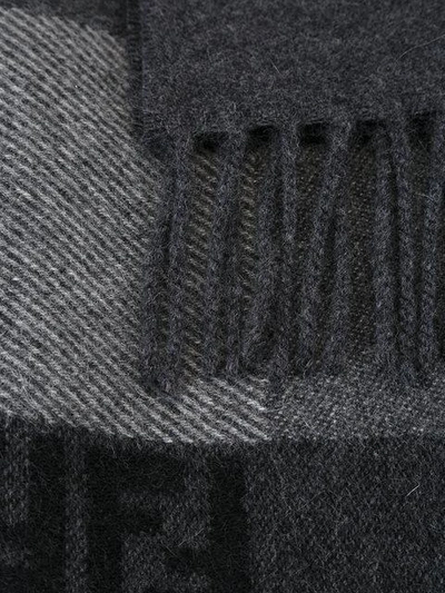 Shop Fendi Ff Logo Scarf - Grey